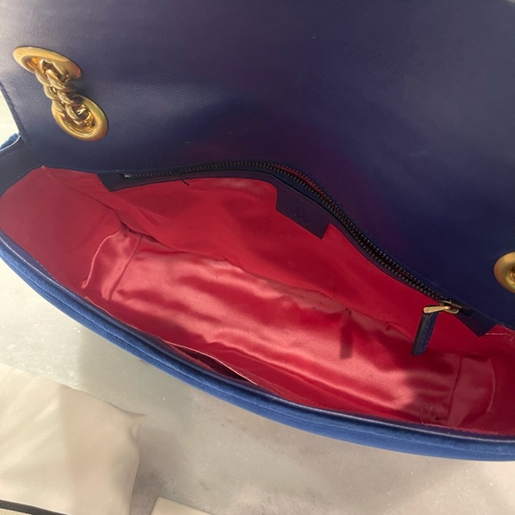 Authentic Blue suede Gucci Marmont Bag - Picture 8 of 10